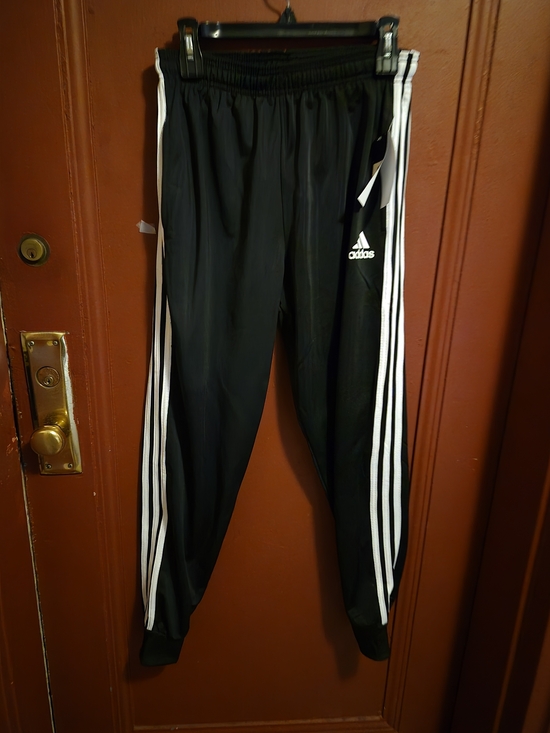 adidas Other - Adidas Boy'' Black Track Pants with Three White Stripes Elastic Waistband Size M